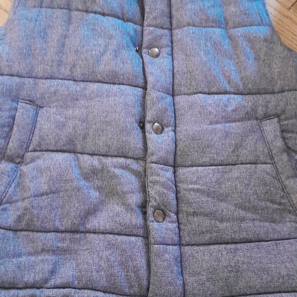 Banana Republic Quilted Vest Demin Grey Small - Picture 2 of 8